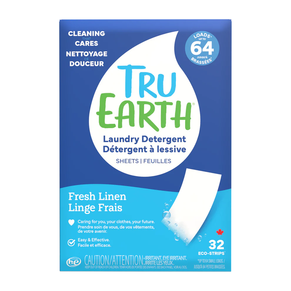 Tru Earth Laundry Detergent – Fresh Linen – 32 Strips