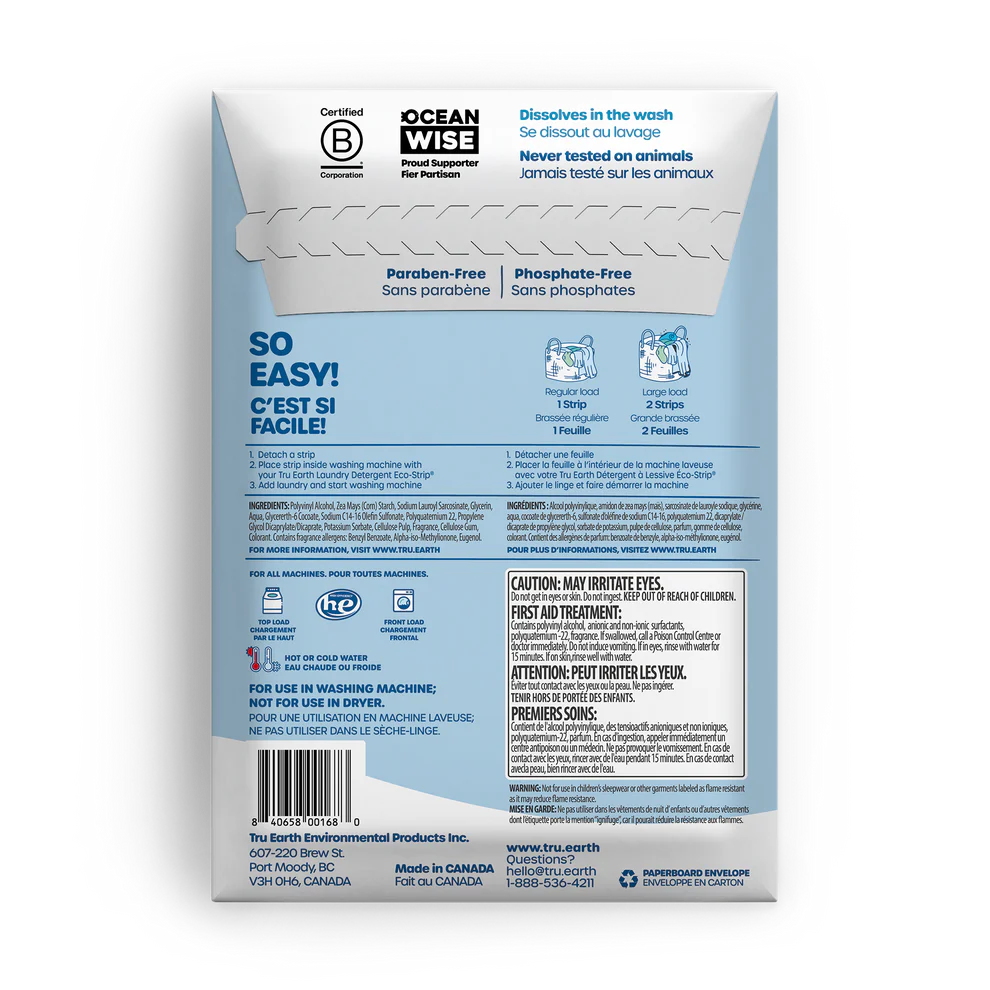 Tru Earth Fabric Softener – Fresh Linen – 32 Strips