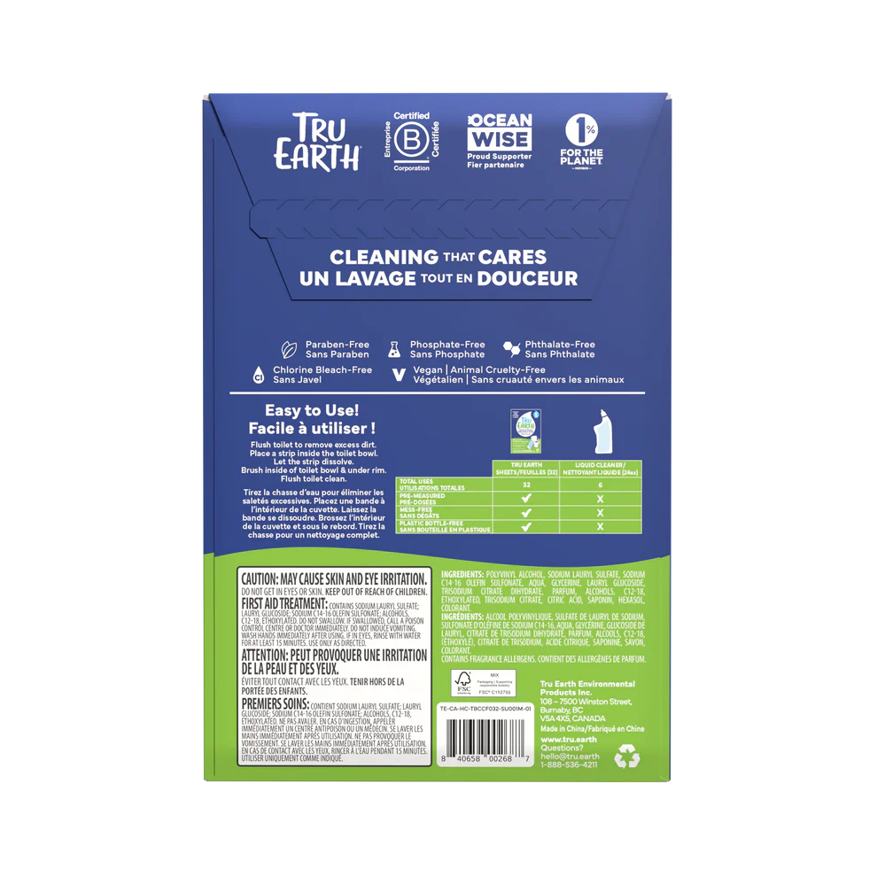 Tru Earth Toilet Bowl Cleaner – Citrus – 32 Strips