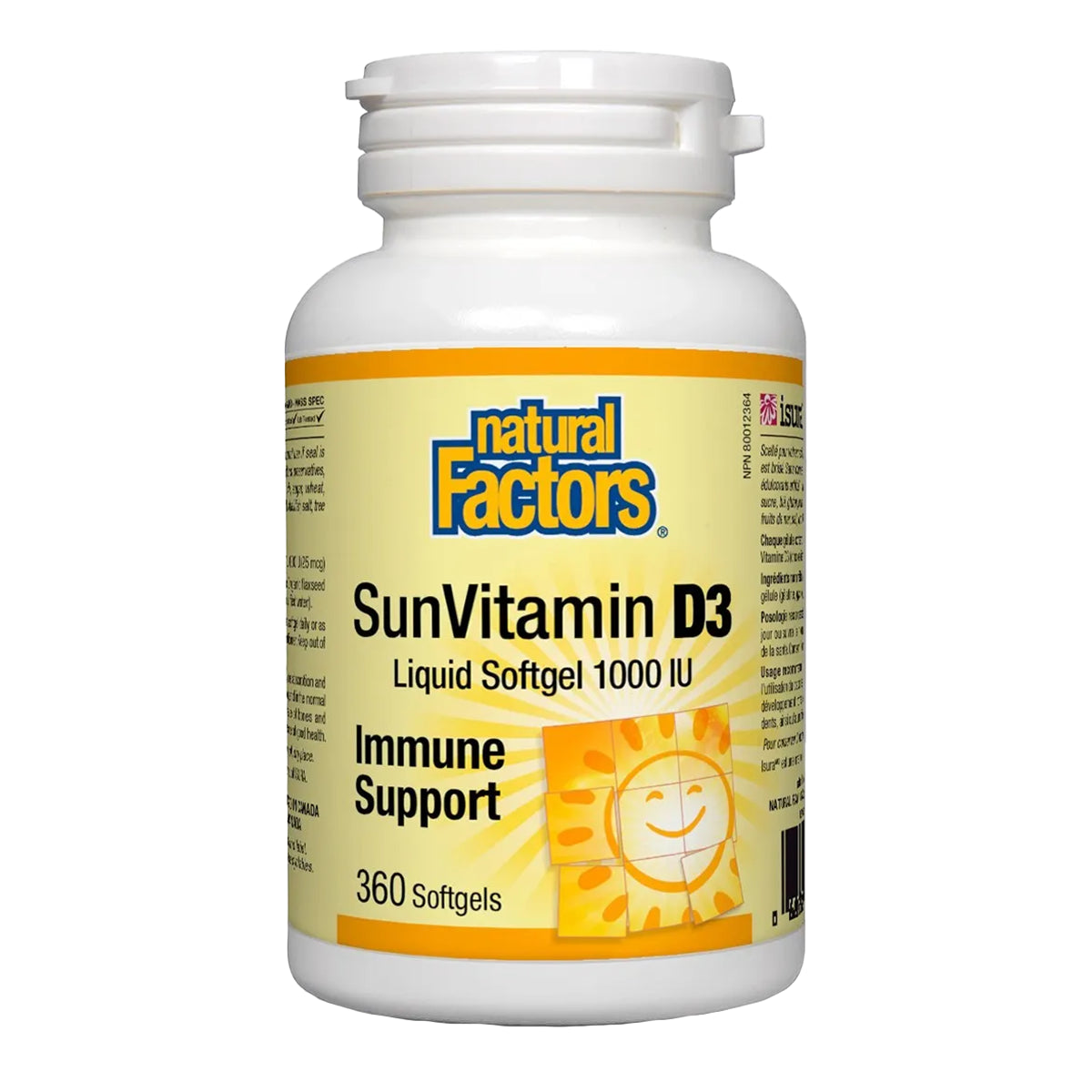 Natural Factors Sun Vitamin D3 1000 IU - 360 Softgels