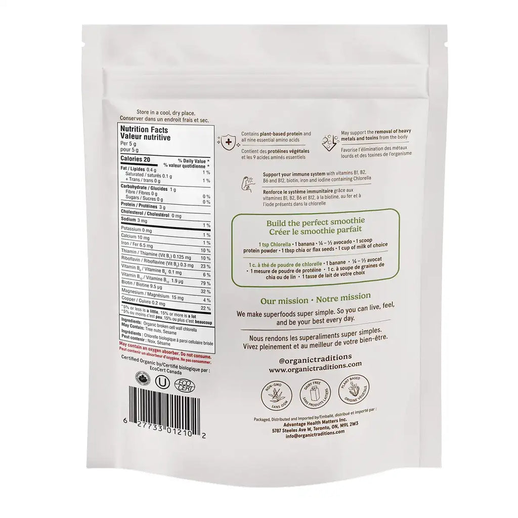 Organic Traditions Chlorella Powder - 150 g