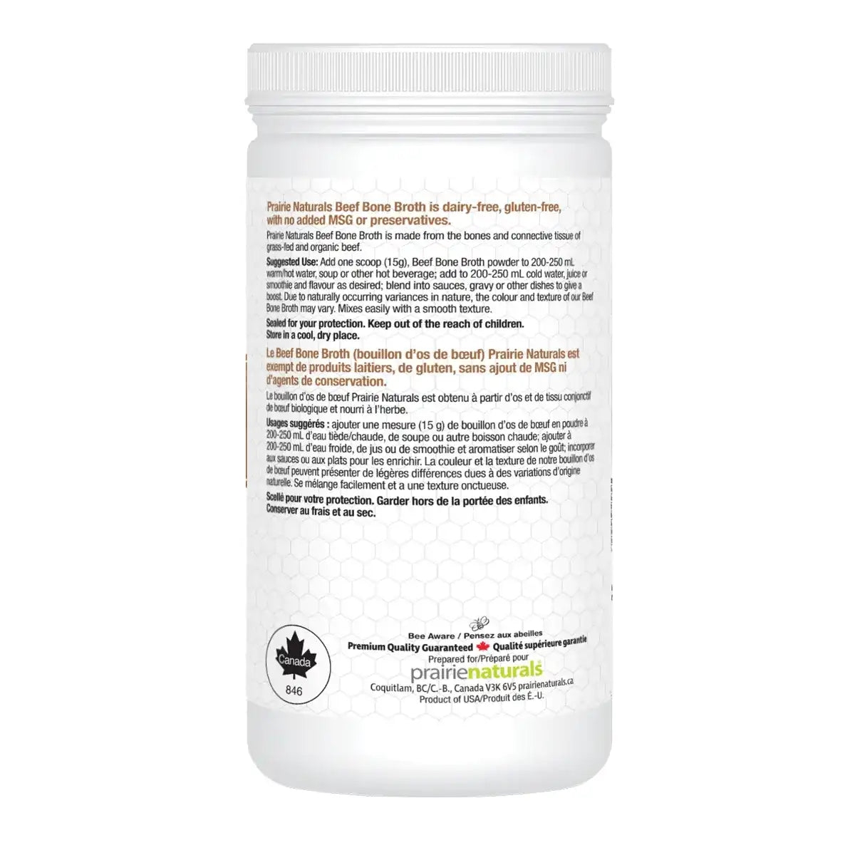 Prairie Naturals Bone Broth Protein Beef - 300 g