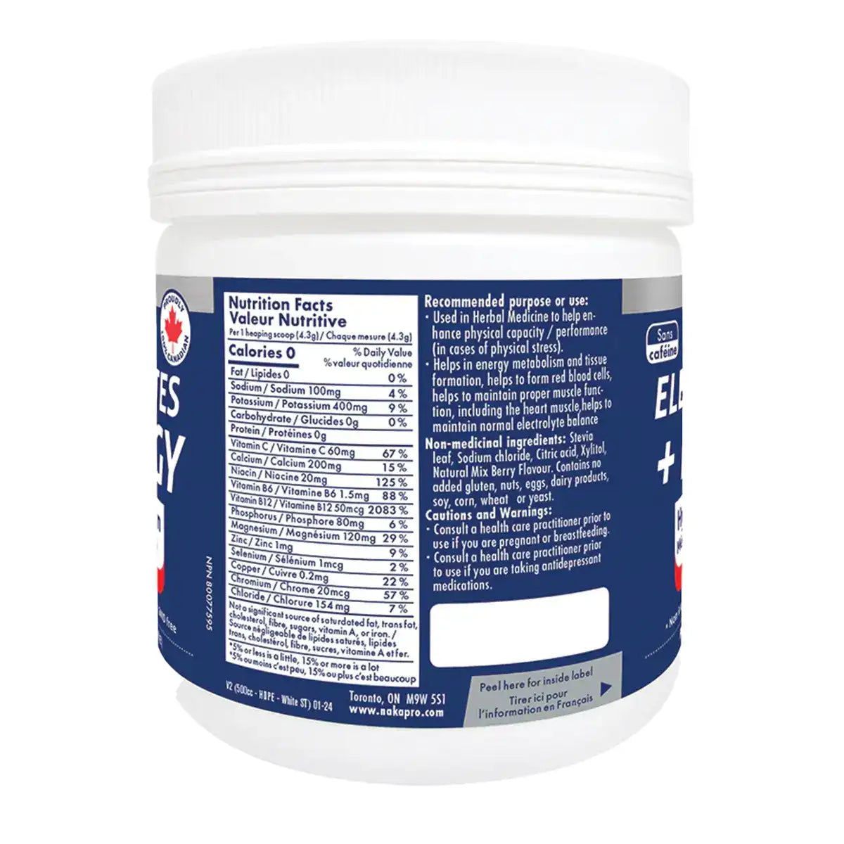 Naka Platinum Electrolytes + Energy Natural Berry 250 g